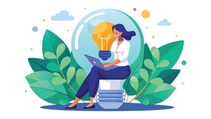 Eco Innovation Concept with Green Energy and Sustainability in Business Strategy – Vector Illustration on Transparent Background