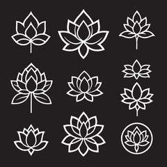Obraz premium black Lotus logo set 