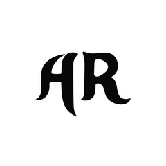 AR monogram logo design letter text name symbol monochrome logotype alphabet character simple logo