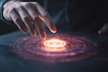 Interactive hologram technology concept