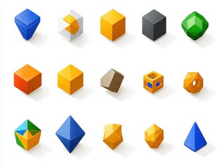 A vibrant array of abstract geometric 3D shapes, rendered in playful, isolated styles, ready to elevate your design and add a touch of modern flair. 