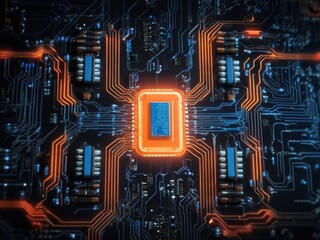 Fototapeta premium Advanced Microprocessor and Circuit Board Technology