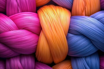 A vibrant canvas of swirling, tangled tubes in shades of neon pink, electric blue, and vibrant orange, creating a dynamic and abstract backdrop that would be perfect for showcasing modern multicolored