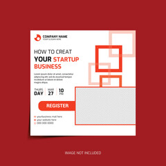 Startup business social media post design
