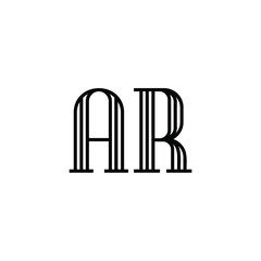 AR monogram logo design letter text name symbol monochrome logotype alphabet character simple logo