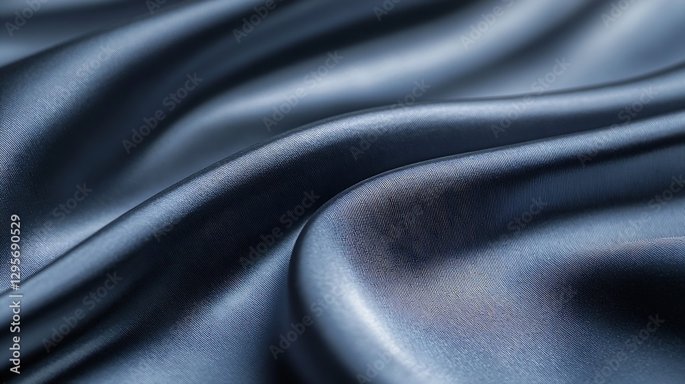 Poster close up of smooth luxurious dark fabric textures illuminated with soft light : generative ai