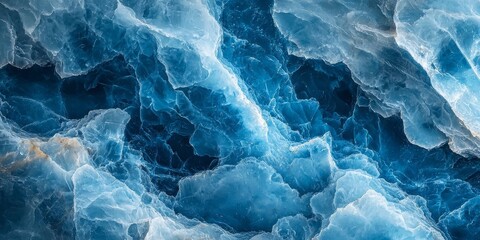 Obraz premium Intricate abstract texture of ice and water with fluid patterns in shades of blue and white for modern design