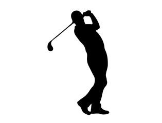 golf player silhouette vector