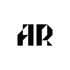 AR monogram logo design letter text name symbol monochrome logotype alphabet character simple logo