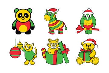 set of funny cartoon characters