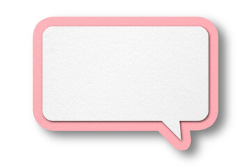 Pink paper speech bubbles separated on transparent background