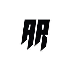 AR monogram logo design letter text name symbol monochrome logotype alphabet character simple logo