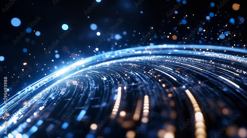 Poster Stunning Abstract Background of Glowing Lights and Dynamic Flow : Generative AI