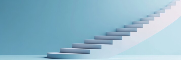 Minimalist 3D Render of Upward Curve Symbolizing Growth and Progress
