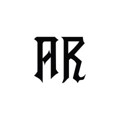 AR monogram logo design letter text name symbol monochrome logotype alphabet character simple logo