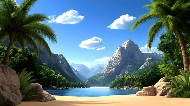 With its verdant palm trees and a sense of triumphing over all obstacles, this desert oasis