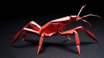Fototapeta premium a stunning origami representation of a vibrant red crab