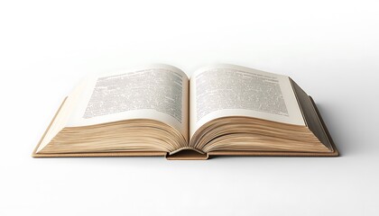 Fototapeta premium Open book, pages, knowledge, white background, education