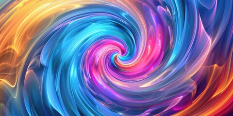 Fototapeta premium Abstract composition with intertwined vibrant pastel color curve on a dark background. Background image of digital wave with swirling patten and vibrant color. Overlapping curving line pattern. AIG51.