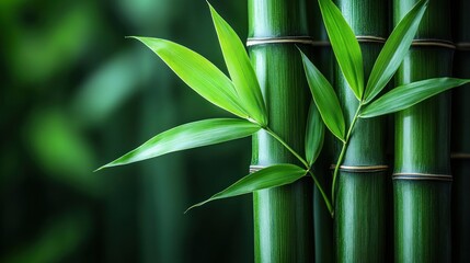 Lush bamboo leaves, forest background, nature, calm