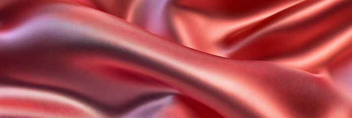 Obraz premium Scarlet Silk: Luxurious folds of crimson fabric shimmer with subtle highlights and shadows, capturing the essence of opulence and elegance in a seamless display of texture and form.