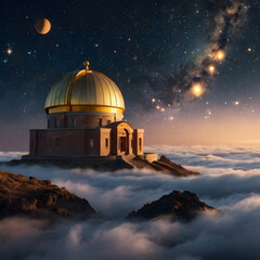Obraz premium The Celestial Observatory Above the Clouds