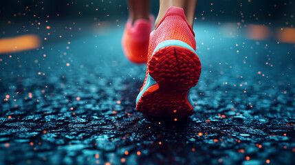 A vibrant close-up of a jogger on a promenade, showcasing energy and movement.