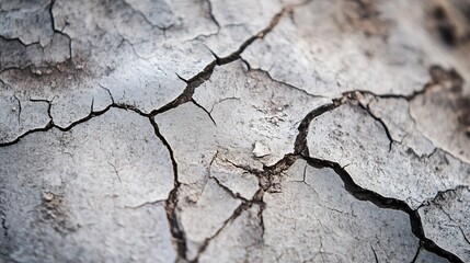 Obraz premium Dried Cracked Earth Surface Highlighting the Effects of Drought in an Arid Landscape : Generative AI