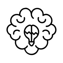 brainstorming icon, brainstorming line art - simple line art of brainstorming, perfect for brainstorming logos and icons