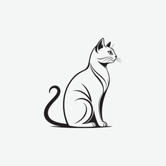 Download a high-quality stylish cat vector silhouette with smooth lines and a clean, elegant design. Perfect for logos, prints, and digital artwork.
