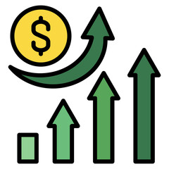 Sales Growth Icon Element For Design
