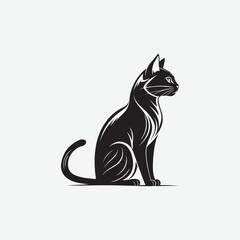 Download a high-quality stylish cat vector silhouette with smooth lines and a clean, elegant design. Perfect for logos, prints, and digital artwork.