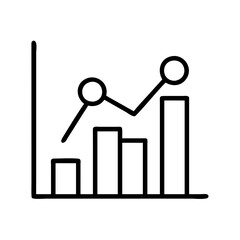 graph data analysis icon, graph data analysis line art - simple line art of graph data analysis, perfect for graph data analysis logos and icons