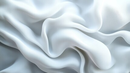 Obraz premium Abstract 3D Render of White Fabric Unfolding with Soft Textures