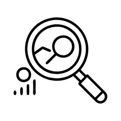 magnifying glass investigation icon, magnifying glass investigation line art - simple line art of magnifying glass investigation, perfect for magnifying glass investigation logos and icons