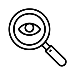 magnifying glass investigation icon, magnifying glass investigation line art - simple line art of magnifying glass investigation, perfect for magnifying glass investigation logos and icons