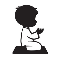 vector silhouette of a Muslim praying during the month of Ramadan