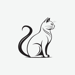 Download a high-quality stylish cat vector silhouette with smooth lines and a clean, elegant design. Perfect for logos, prints, and digital artwork. © Mohammad Jaber
