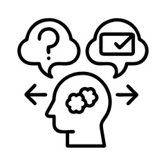 reasoning icon, reasoning line art - simple line art of reasoning, perfect for reasoning logos and icons