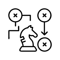strategy icon, strategy line art - simple line art of strategy, perfect for strategy logos and icons