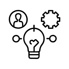 solutions icon, solutions line art - simple line art of solutions, perfect for solutions logos and icons