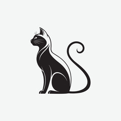 Download a high-quality stylish cat vector silhouette with smooth lines and a clean, elegant design. Perfect for logos, prints, and digital artwork.