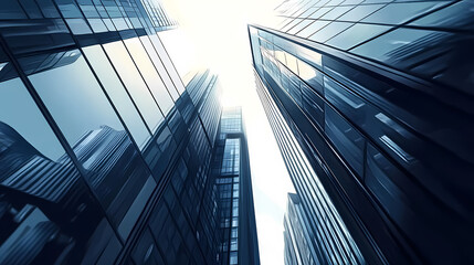 Modern Skyscraper with Glass Curtain Wall
