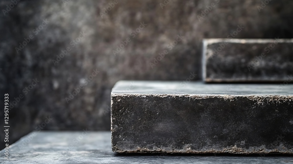 Poster abstract modern texture of old concrete blocks on dark stone surface for artistic use : generative a