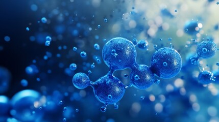 Dynamic Illustration of Methylene Blue Molecules in Vibrant Colors