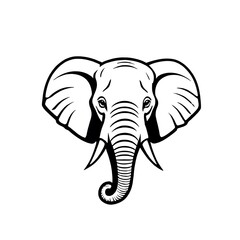 Fototapeta premium Black and white drawing of an elephant. Colorings. Vector. Illustration. Black. Sketch