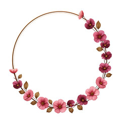 Floral vignettes (round) for cards, design and more. Vector style. White background.