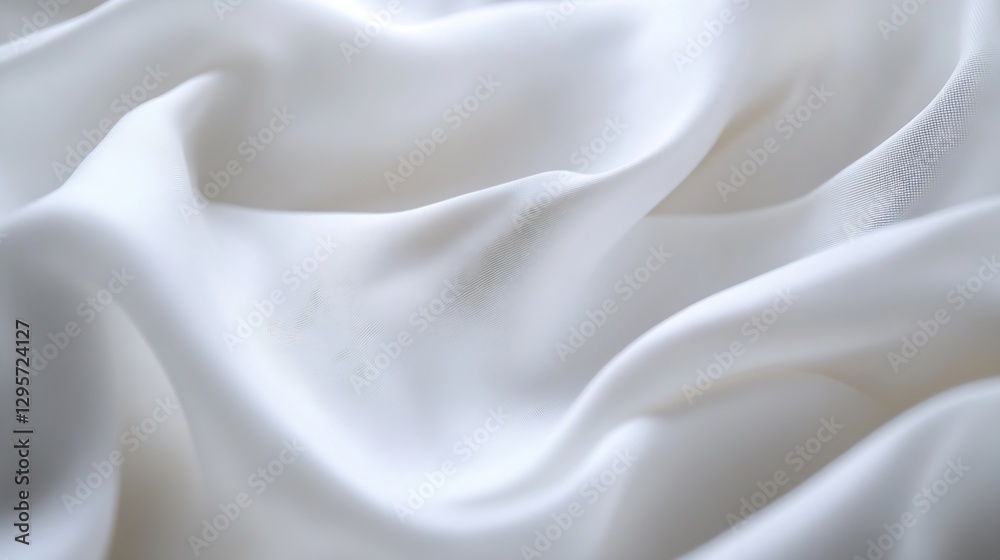 Aufkleber luxurious silky white fabric draping elegantly highlighting textures and soft reflections for stunni