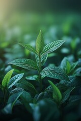 a close up of a plant with green leaves