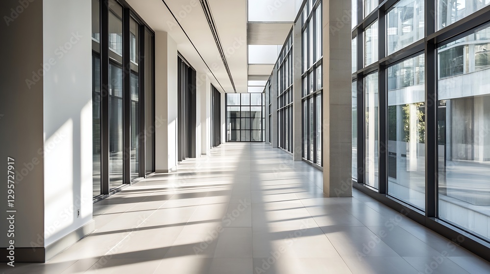 Aufkleber spacious modern hallway with large windows and natural light creating an inviting atmosphere : gener